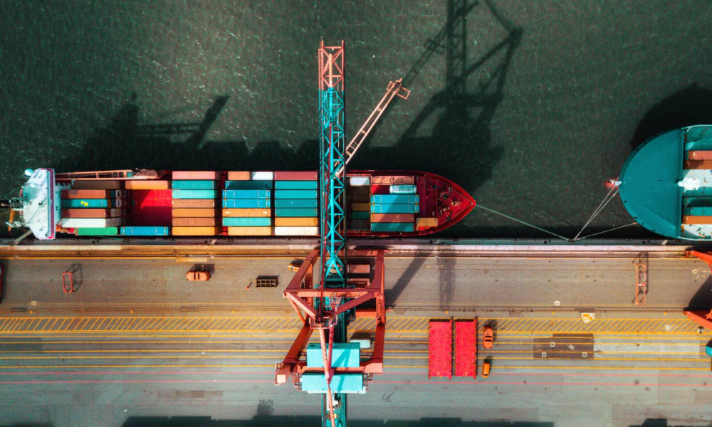 Container op terminal tijdens free time 